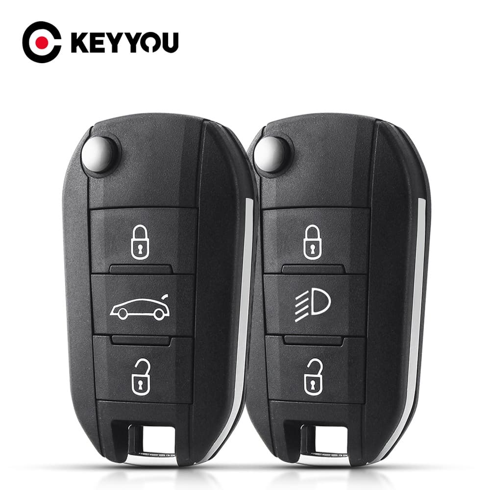 Para Peugeot 208 2008 301 308 508 5008 rcz Citroen C-Elysee C4-Cactus Farol Médio 3 Botões Chave Do Carro