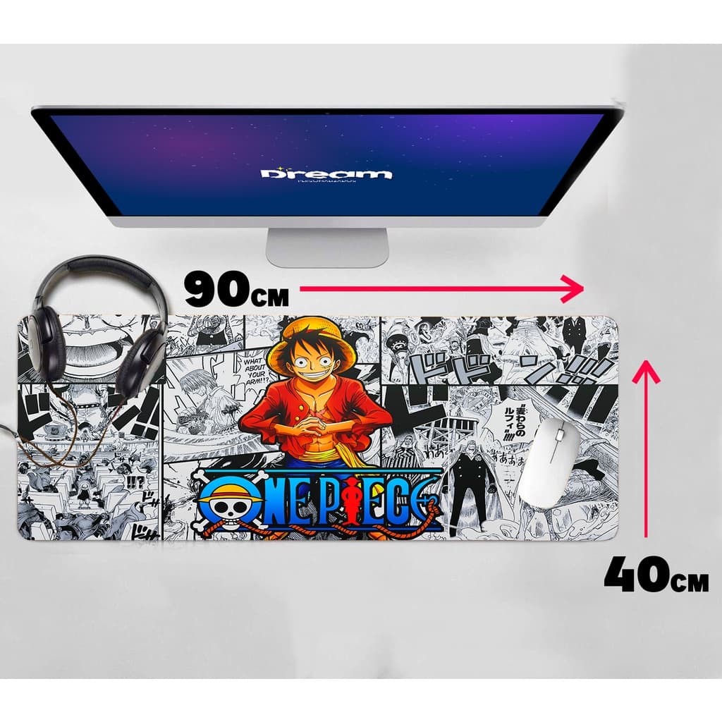 Mouse Pad One Piece Luffy Grande Extra Grande 90x40 Personalizado Costurado