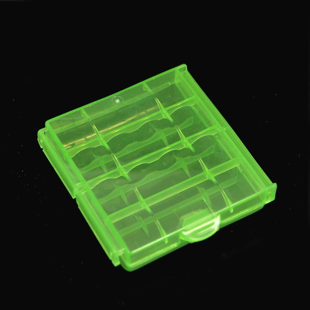 Estojo Case Porta Pilha AA ou AAA, 3 unidades / verde
