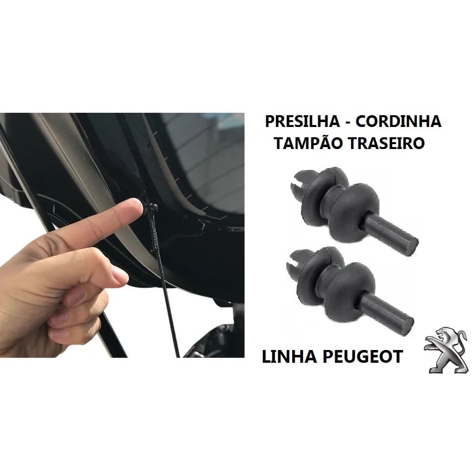 Grampo presilha cordão bagagito porta malas Peugeot 206 207 208 306 307 308 Cordinha tampão PAR