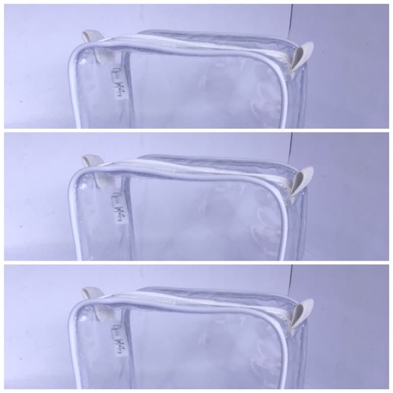 kit 3 Mini Necessairre Transparente e (Branca Gelo) kit Barber - Maquiagem - Organizadora de viagem - multiuso