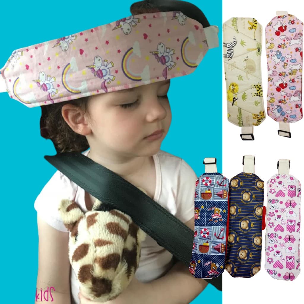 Faixa Soneca Infantil Suporte para Proteção e Segurança da cabeça do Bebe cadeirinha carro Regulável/Volta as Aulas/Viagem/Férias