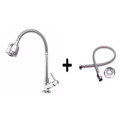 Torneira De Cozinha Mesa Gourmet Metal + Engate Flexível