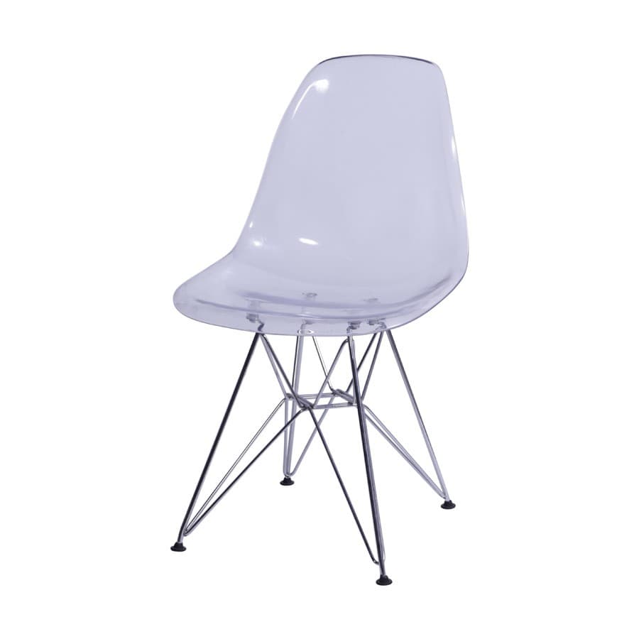 Cadeira de Jantar DKR Eames Boxbit PC Incolor Base Cromada
