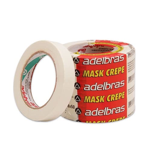 Fita Crepe Adelbras 6 unidades 18mm x 50m Promoção Oferta fita alta resistência profissional