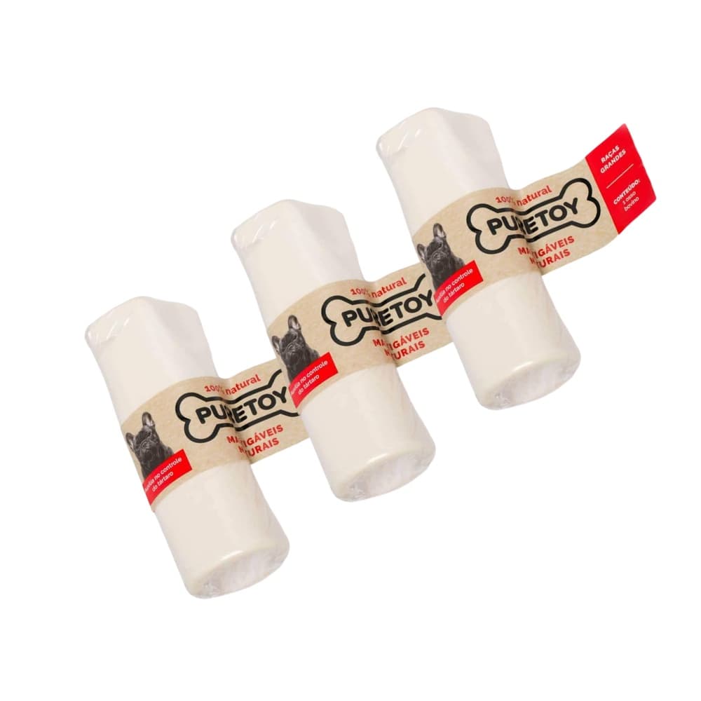 Osso Bovino Mastigável Puretoy 6-7 - Kit Com 3 Ossos