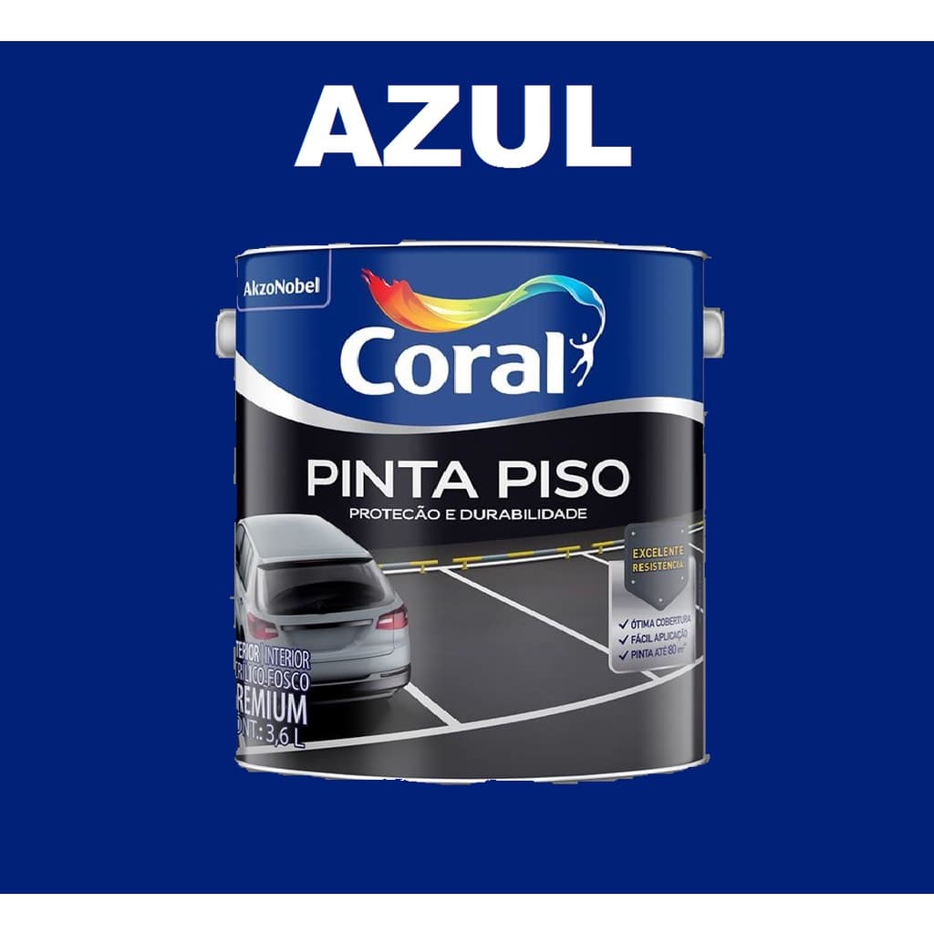 Tinta Pinta Piso Fosco Azul 3,6 Litros Coral