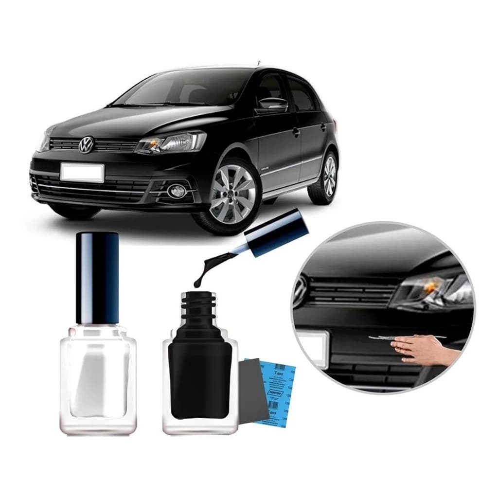 Tinta Tira Risco Automotivo Cor Carro Vw Gol G3 G4 G5 G6 G7 G8 Preto Ninja