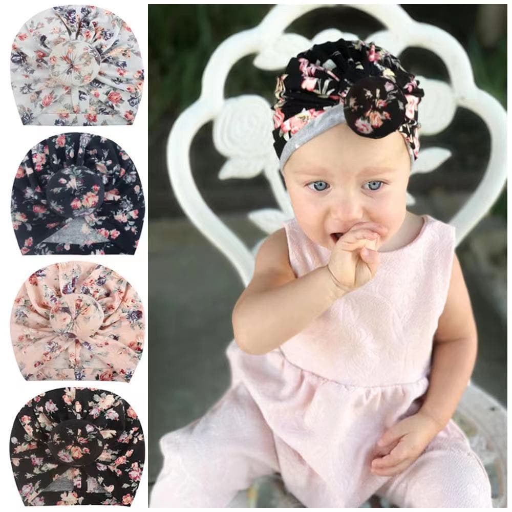 Touca Turbante para bebê e infantil, veste do RN à 2 anos tecido malha. Cores variadas.