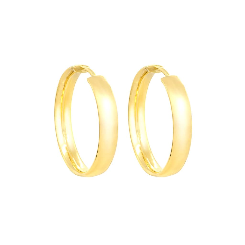 Brinco Ouro 18k Argola Argolinha Redonda Fio Abaulado