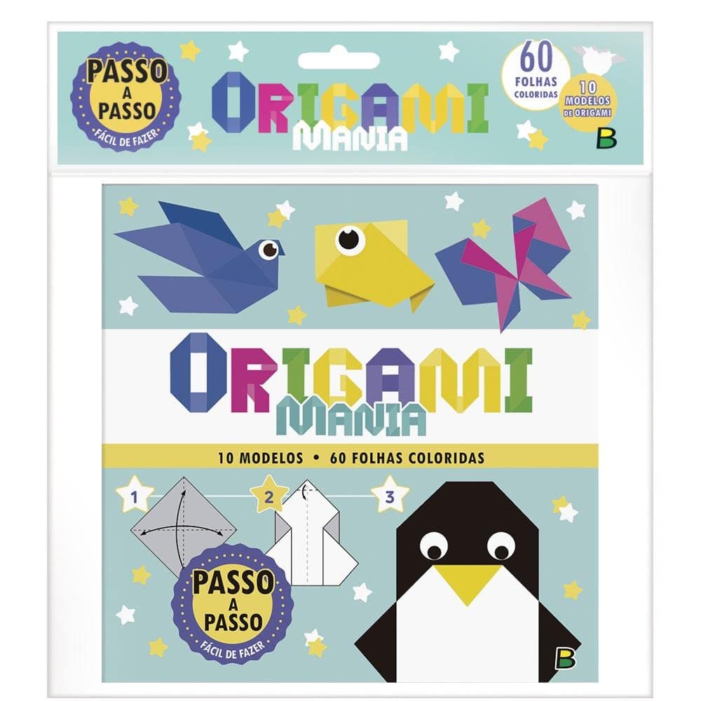 Livro Origami Mania - Facil De Fazer Passo A Passo Com 60 Folhas Coloridas