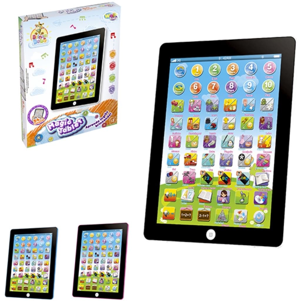 Tablet Divertido Educativo Didático Infantil Interativo Com 54 Funções Para Crianças Inglês E Português Menina Menino