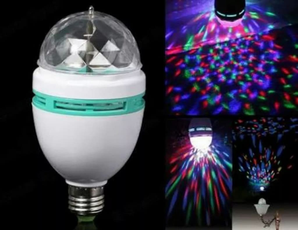 Lampada De Led Colorido Rotativa Giratoria Bola Maluca