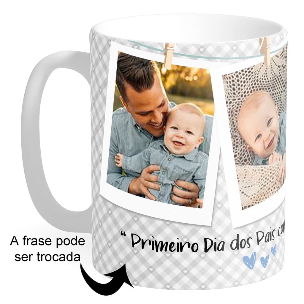 Caneca Polaroid Dia dos Pais Personalizada com Foto Presente Dia dos Pais Presente Criativo