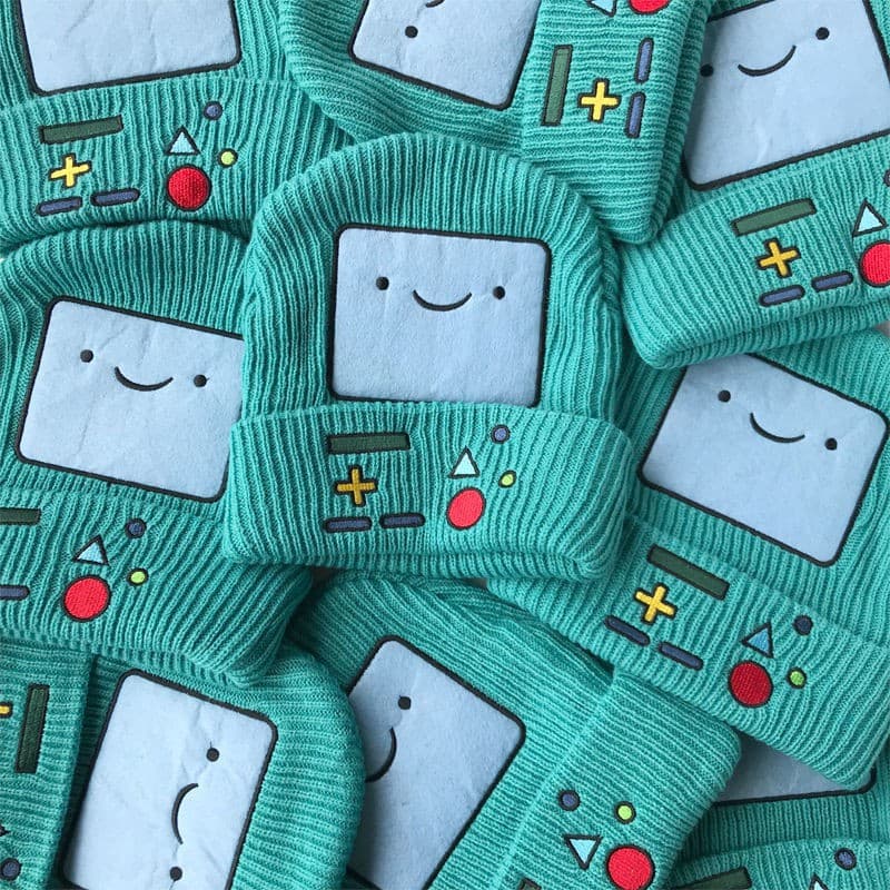 Tempo De Aventura Com Finn E Jake Chapéu De Malha De Outono Inverno Cartão De Estrela Masculina Rosto Sorridente Bordado Selvagem