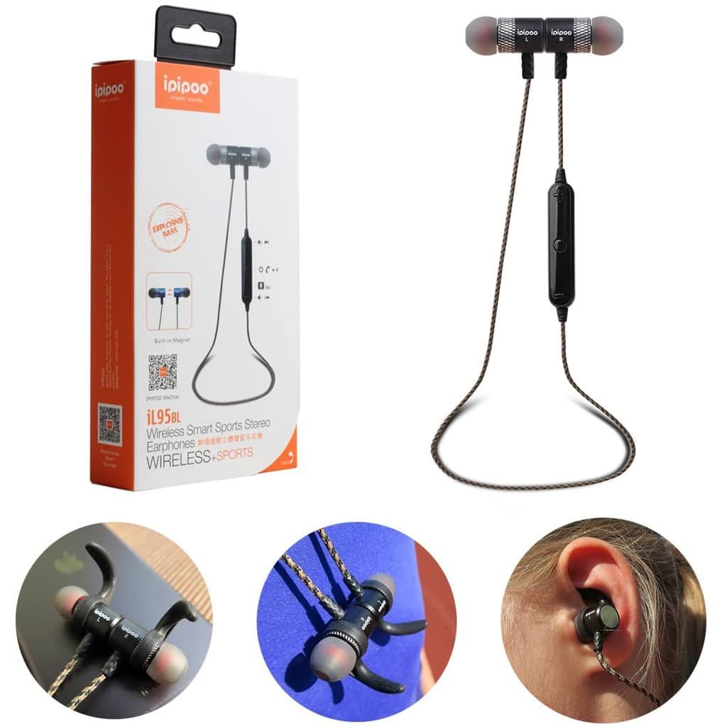 Fone de Ouvido Bluethoot Sport Smart Wireless Ipipoo il95bL
