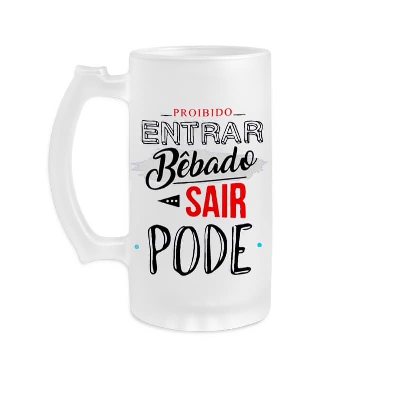 Caneca Chopp Frases Bar - Presente - Aniversário - Caneca Cerveja de Vidro