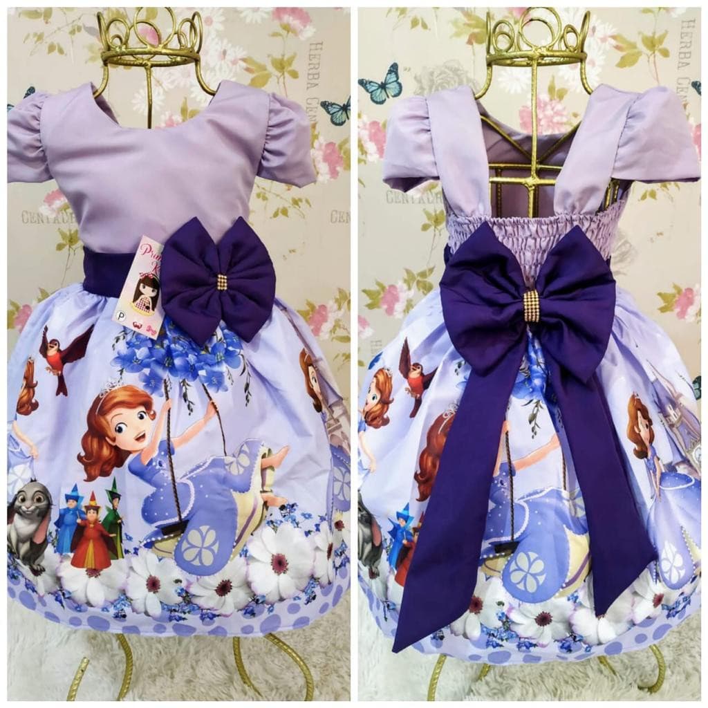 Vestido Infantil Princesa Princesinha Sofia Fantasia Princesa Sofia