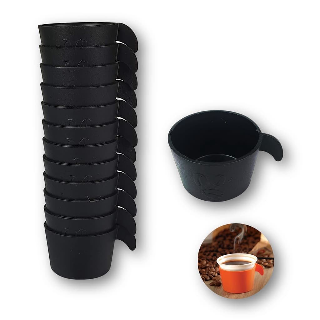 Conjunto Copete 12 Porta Copos Descartável Cantinho Café Plástico Preto - AMZ