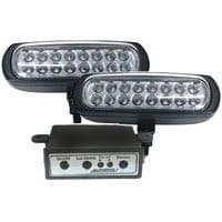 Milha Strobo Safetycar Slim 16 Leds Branco  Corpo Preto
