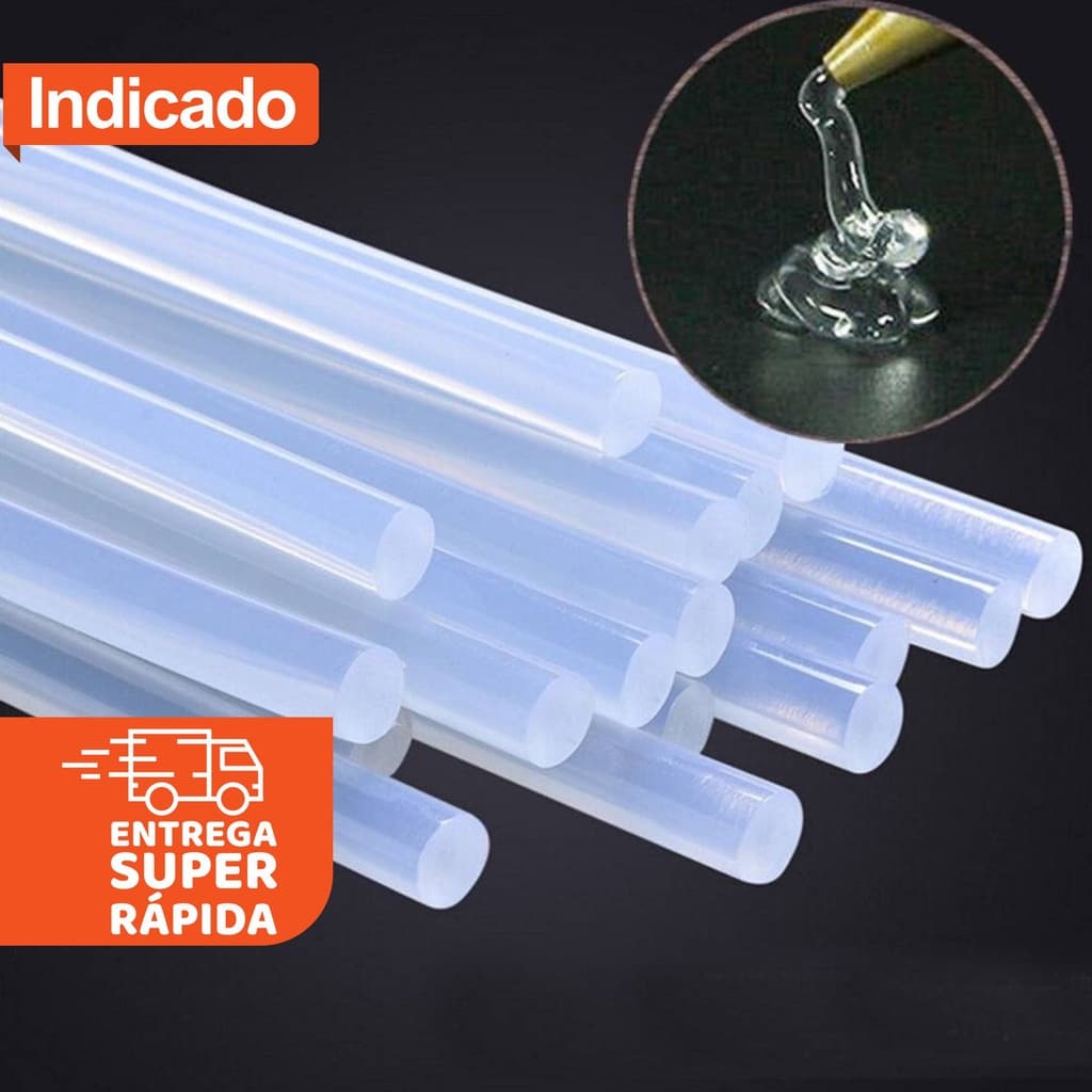 Bastão de Cola Quente Fino Refil Kit 10,20 e 30 Unid. Bastões
