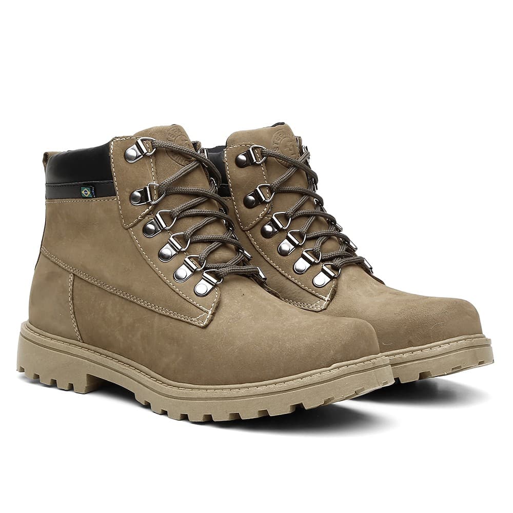 Bota Masculina Coturno Estilo Casual Swag Stefanini REF: 906 Couro Promoção