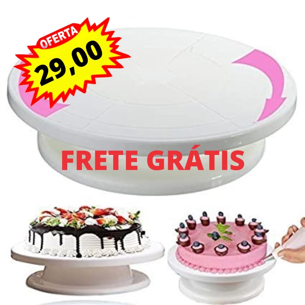 Base Forma Giratória Bailarina Culinário para Bolos Tortas Decorativo Em Plástico