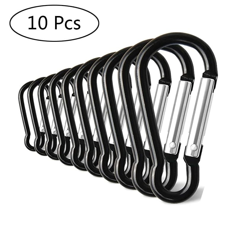 10 Pcs Fivela Mosquetão Para Garrafa Chaveiro Fone De Ouvido De Alumínio Caso De Armazenamento De Acampamento Ao Ar Livre Pesca Clipe Snap Lock Gancho Ferramenta