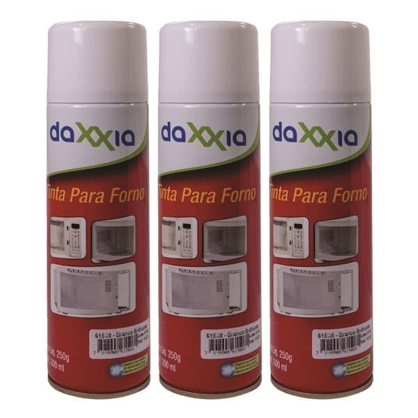 3 Spray Tinta Branca Forno Microondas Daxxia 300ml