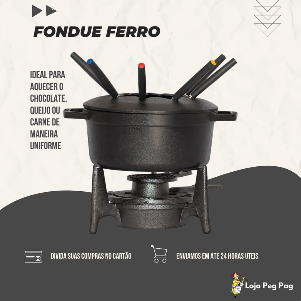 fondue, aparelho, panela de ferro