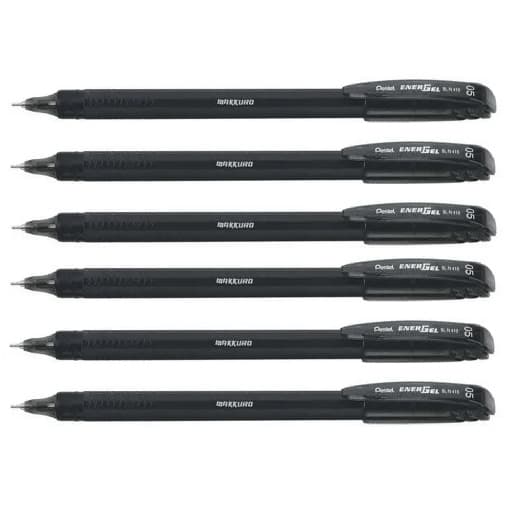 Kit 6 Caneta Gel Pentel Makkuro 0.5mm Cor Preta