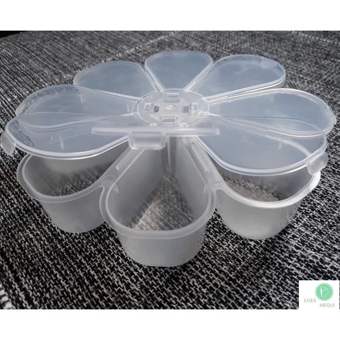 Caixa Estojo Organizadora Multiuso 8 Divisórias 18 cm - Transparente - Organizador Plástico Artesanato
