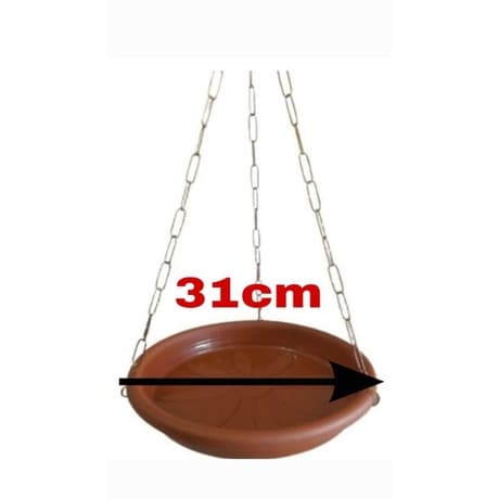 kit 2 Pratos cor ( terracota) G 31cm  c/ corrente grossa 60cm p/ xaxins ou vasos