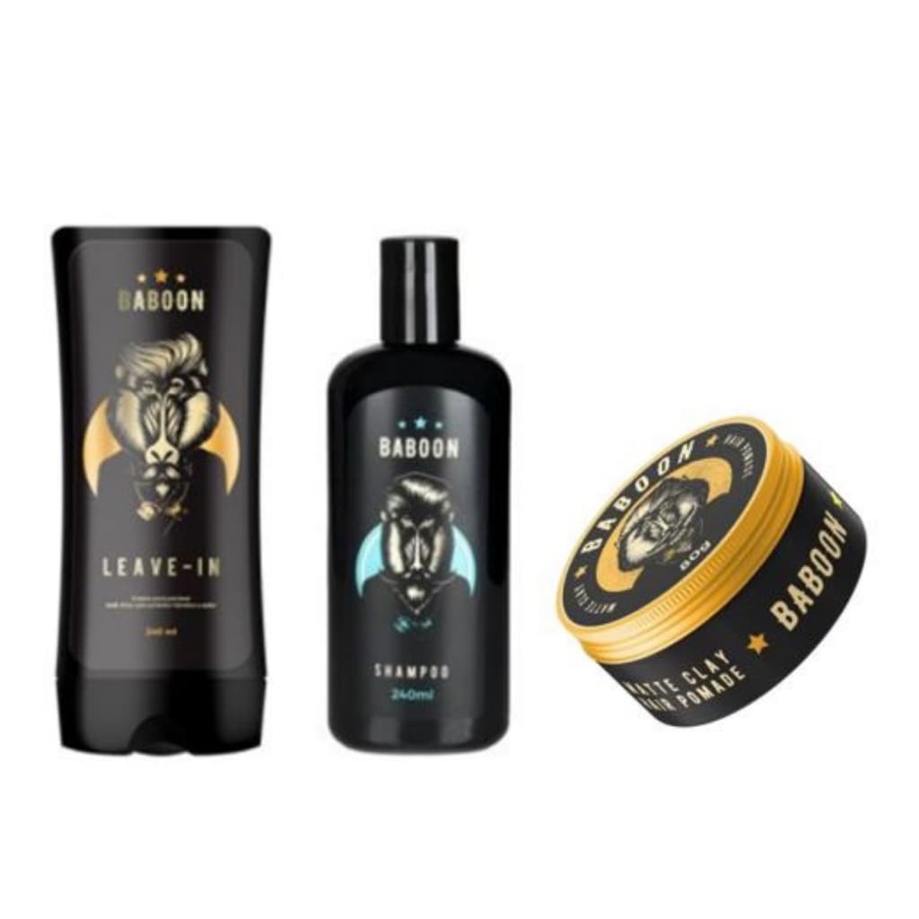 Kit Shampoo para cabelo e Leave in e pomada masculino