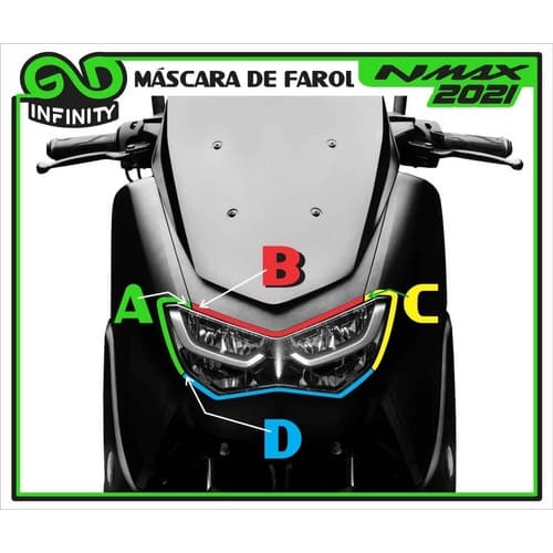 Kit Adesivo Máscara De Farol Nmax 2021 + Brinde