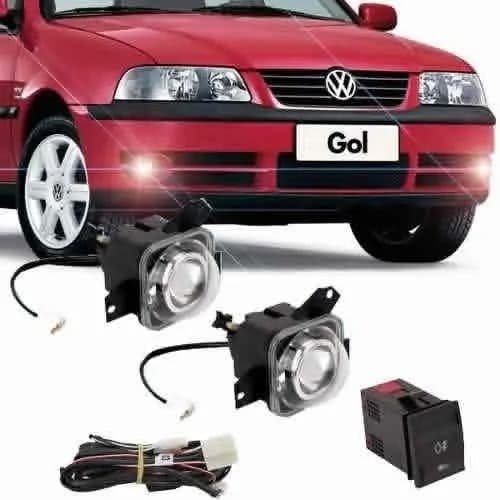 Kit Farol De Milha Auxiliar Gol Saveiro Parati G3 Fase 2 Botão Tipo Original