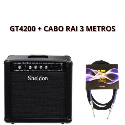 AMPLIFICADOR PARA  GUITARRA SHELDON GT-4200 50W + CABO RAI