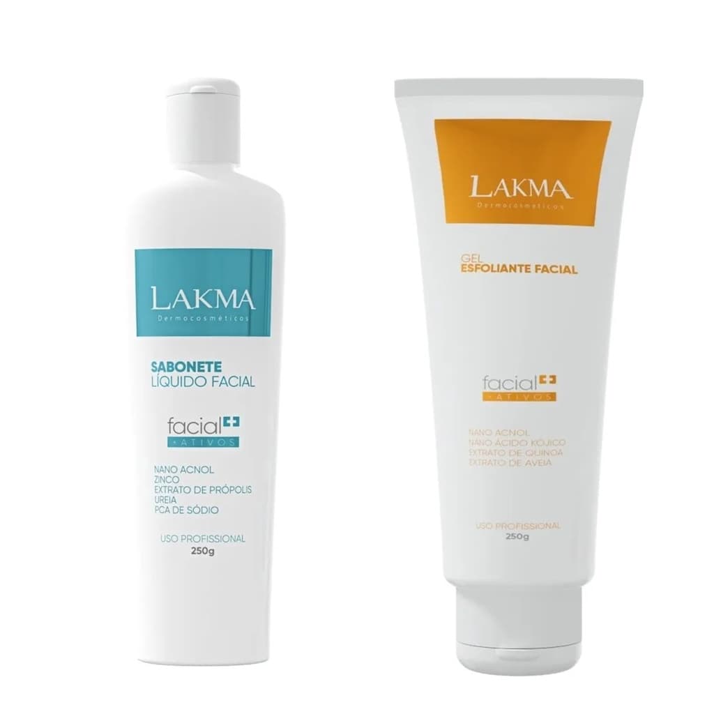 Combo Lakma: Esfoliante Facial 250g + Sabonete Facial 250ml