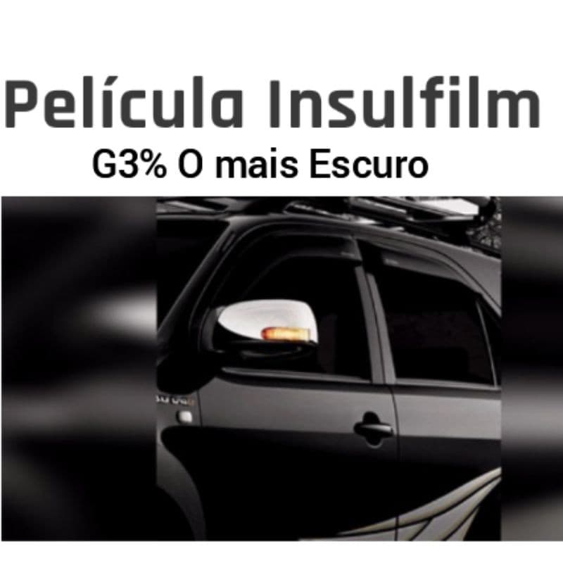 Película insulfilm G3%, 7m X 50cm, o mais escuro, + Brinde 1 uma Espatula para automóveis, janelas, box e outros.