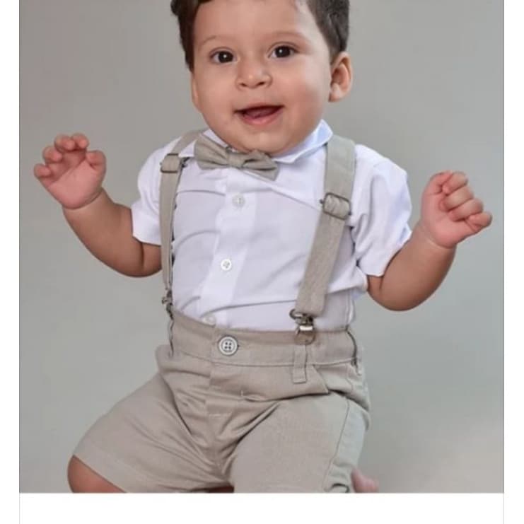 Conjunto Infantil Batizado Suspensório Bebê Menino 413