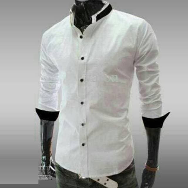KEMEJA DESTA Camisa Homem TOP Manga Comprida SLIM FIT FORMAL HEM Para CASUAL Escritório