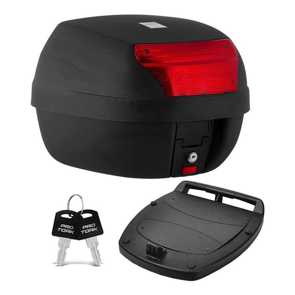 Bau Para Moto Bauleto Caixa 28 Litros Smart Box Pro Tork + Brinde