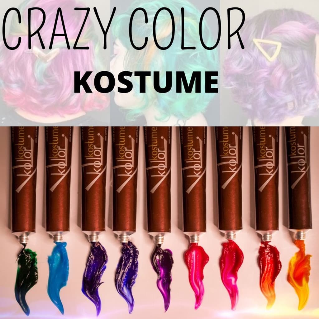 Coloração Kostume CRAZY COLOR  - BLUE JEANS, PINK NEON, MAGENTA, AZUL, VERMELHO, VIOLETA, BABY BLUE