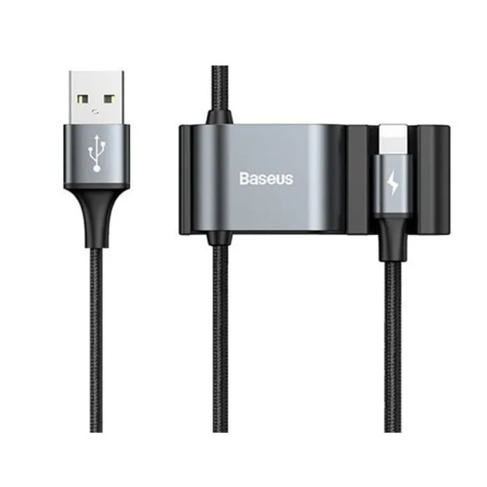 Cabo De Dados Baseus Dual Usb 5v/3a 1,5m Lightning Para Iphone No Carro
