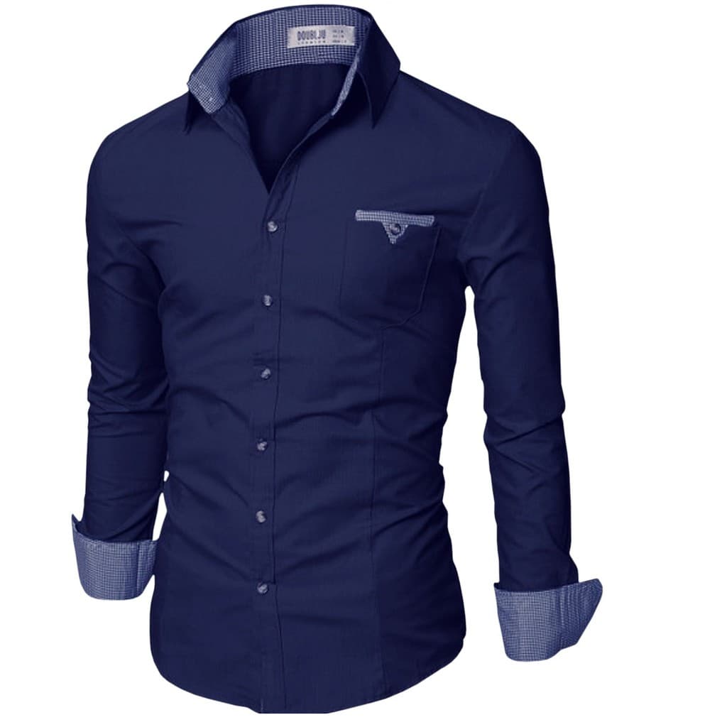 Camisa Masculina Manga Longa Slim Original 3% Elastano