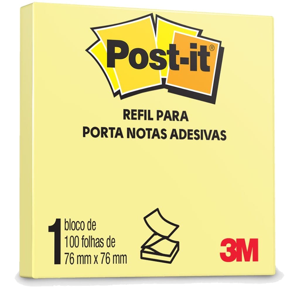 BLOCO ADESIVO POST-IT AMARELO 76mmX76mm 3..M ENVIO EM ATÉ 24 HORAS