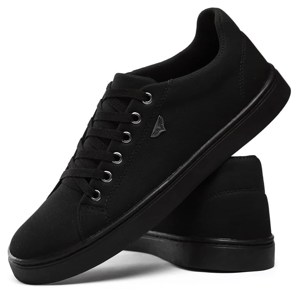 Tênis Sapatênis Ride Skateboard Casual Masculino Preto Sola Reta Academia