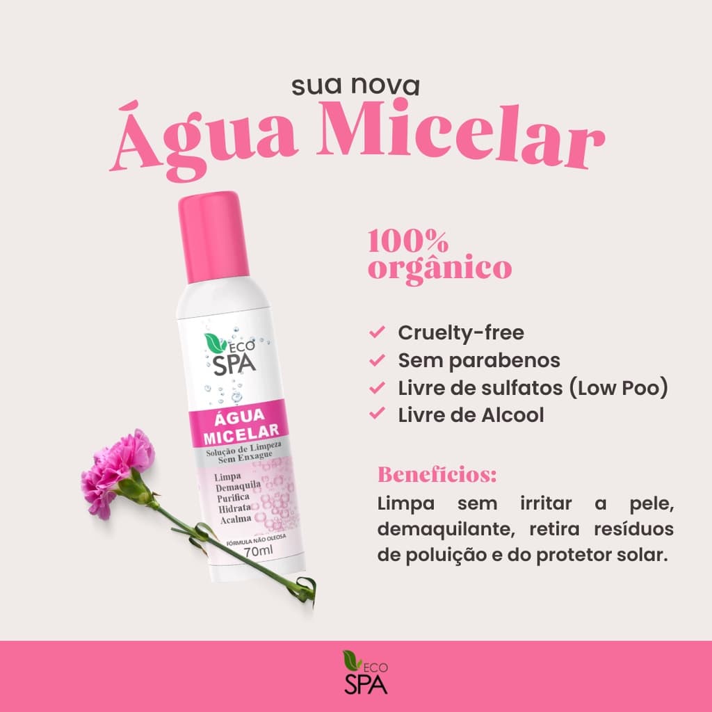 Água Micelar - Demaquilante, Limpeza Facial