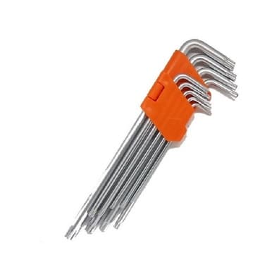 Jogo De Chaves Torx Com Cabo Longa Furo Automotiva Tork Guia