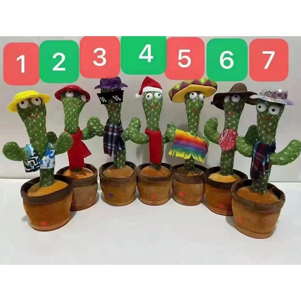 Cacto Dançante Toca Música Repete A Fala Brinquedo Falante Carrega